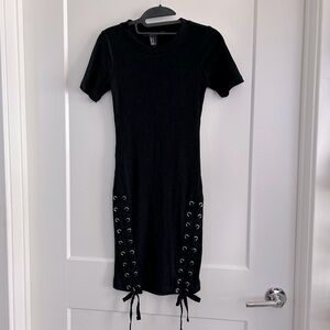 Black Side Lace Up Dress Size M